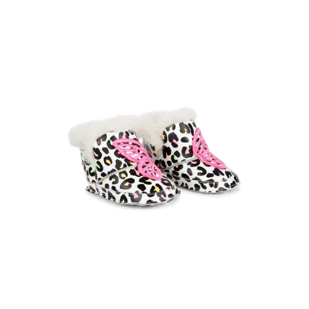 Sophia Webster Butterfly Snow Boots Toddler 3 White Faux Fur Round Toe JOBB126